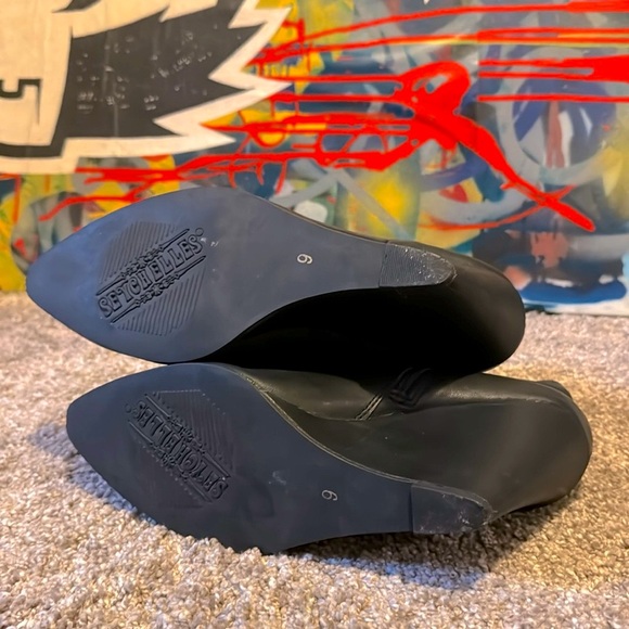 Seychelles black leather wedge bootie 9 zip - Picture 5 of 6